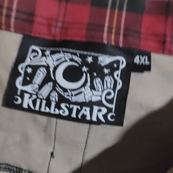 XXL red plaid killstar skirt - Picture 3 of 6